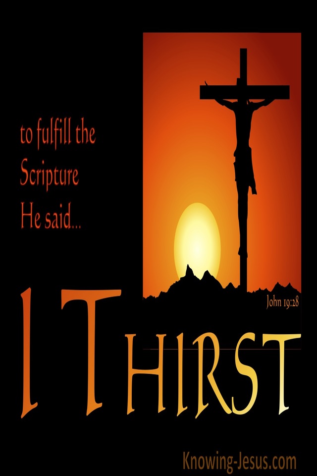 John 19:28 Jesus Said I Thirst (black)